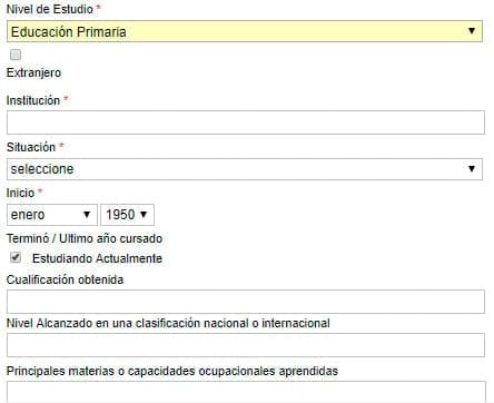 Nivel de educación