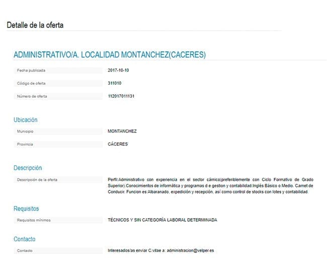 Postula a un trabajo en Extremadurawork