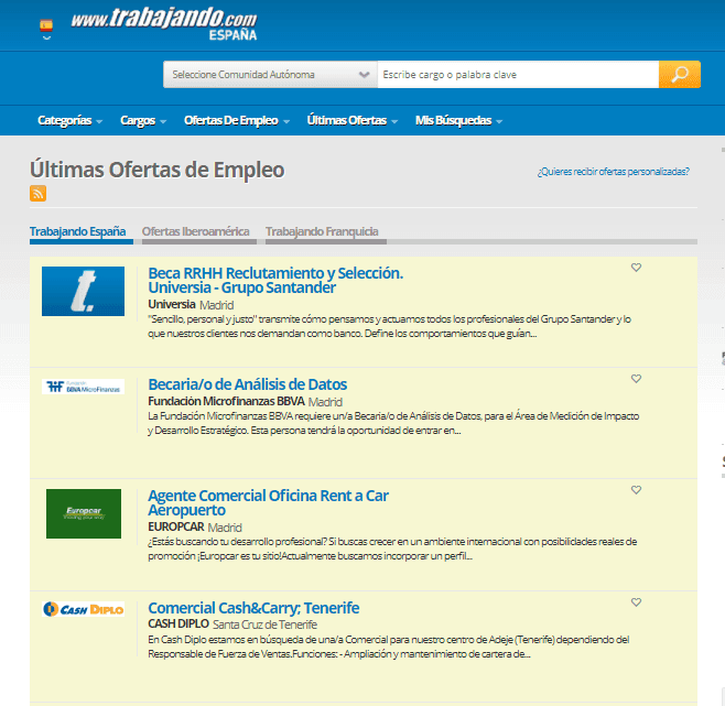 Cómo buscar trabajo en Trabajando.com