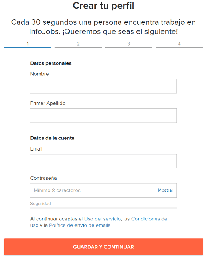 Cómo crear una cuenta en Infojobs