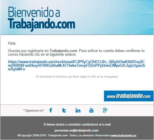 Revise su cuenta en working.com