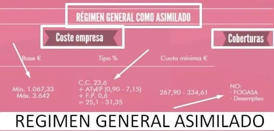 regimen general asimilado caracteristicas